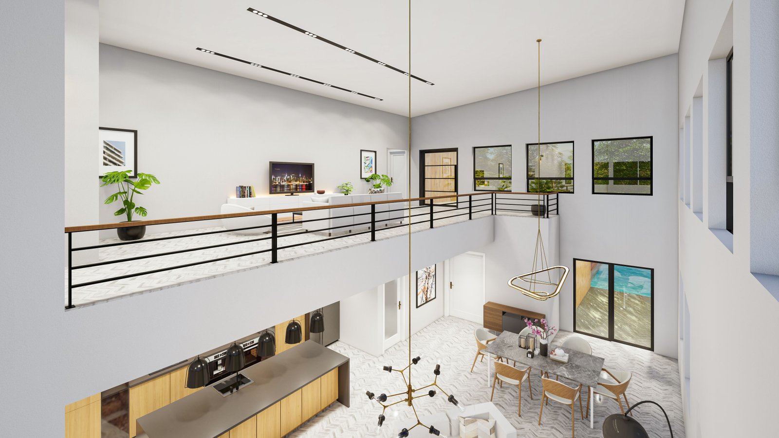 Interior architectural space planning